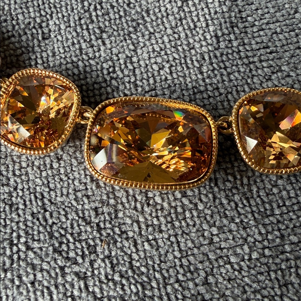 Touchstone Crystal Gold Necklace with Sparkling Accents